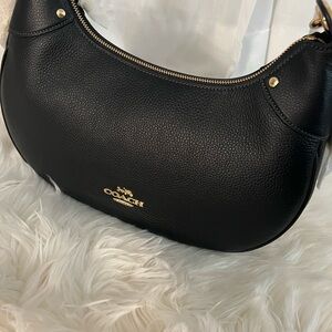 Coach Leather MARA Hobo BLACK Shoulder Bag: NEW
